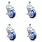 Service Caster 4 Inch Blue Polyurethane Swivel 1/2 Inch Threaded Stem Caster Set with Brake SCC SCC-TS20S414-PPUB-BLUE-TLB-121315-4 - alternate 1